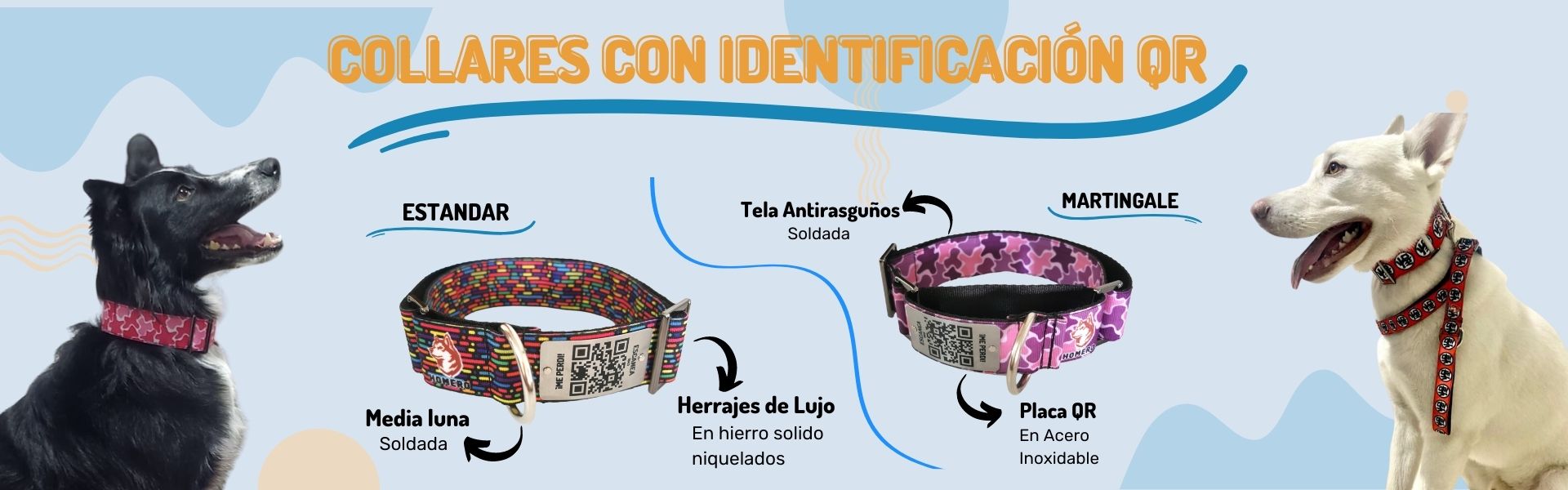 Collares con identificación QR